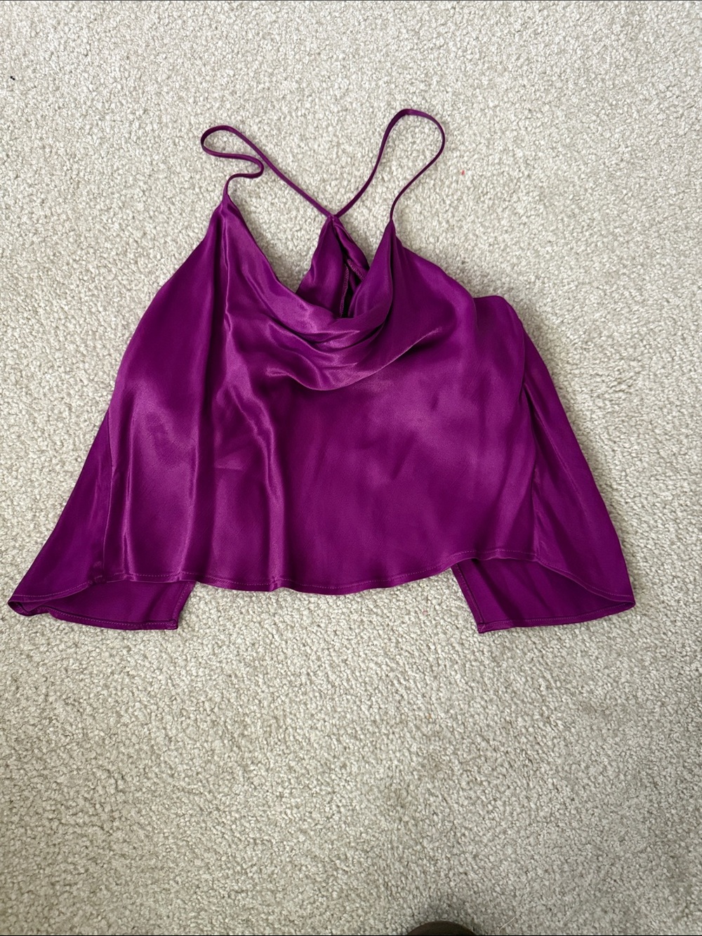 NWT: Satin Cowl Neck tank